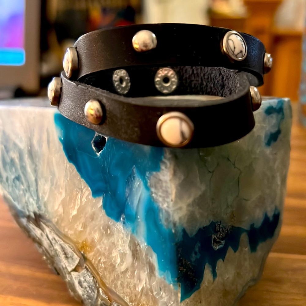 Genuine leather black bracelet. Purchased from Charming Charlie’s. 16 inches. - Picture 4 of 4